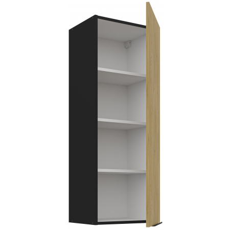 szafka kuchenna górna wysoka 30 cm CREMA 30 G-108 1F dąb cremona / czarny mat